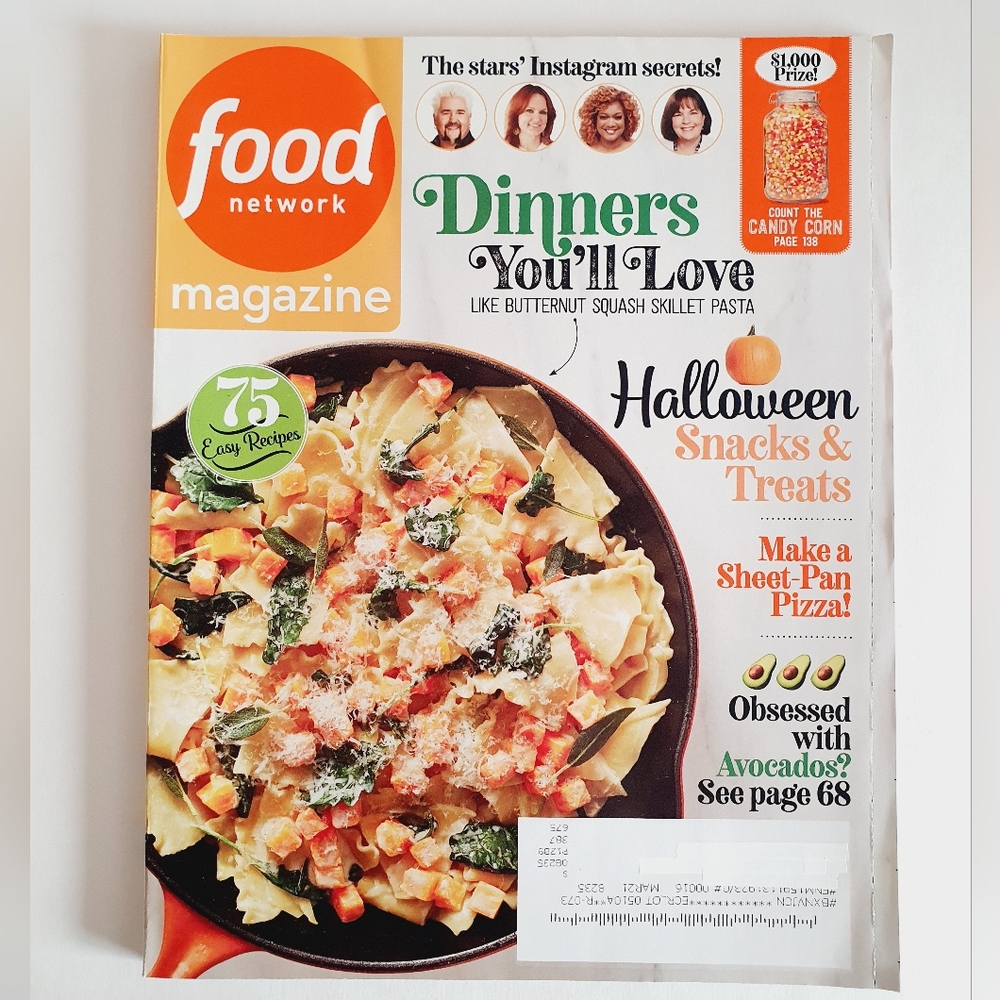 Food Network Magazine October, 2019 - Dinners You'll Love - Halloween Treats